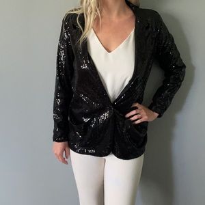 Black Sequin Blazer